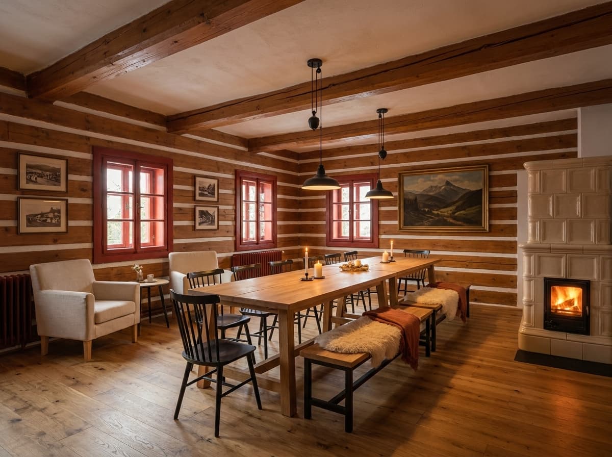 Společenská místnost 67 m² — návrh rekonstrukce